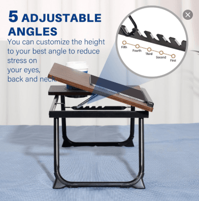 Adjustable Laptop Desk,Bed Computer Desk, Foldable Study Desk, Bedroom, Children's Adjustable Table, Small Coffee Table, Dining Table, Adjustable Solid Wood Writing Desk thumbnail 5