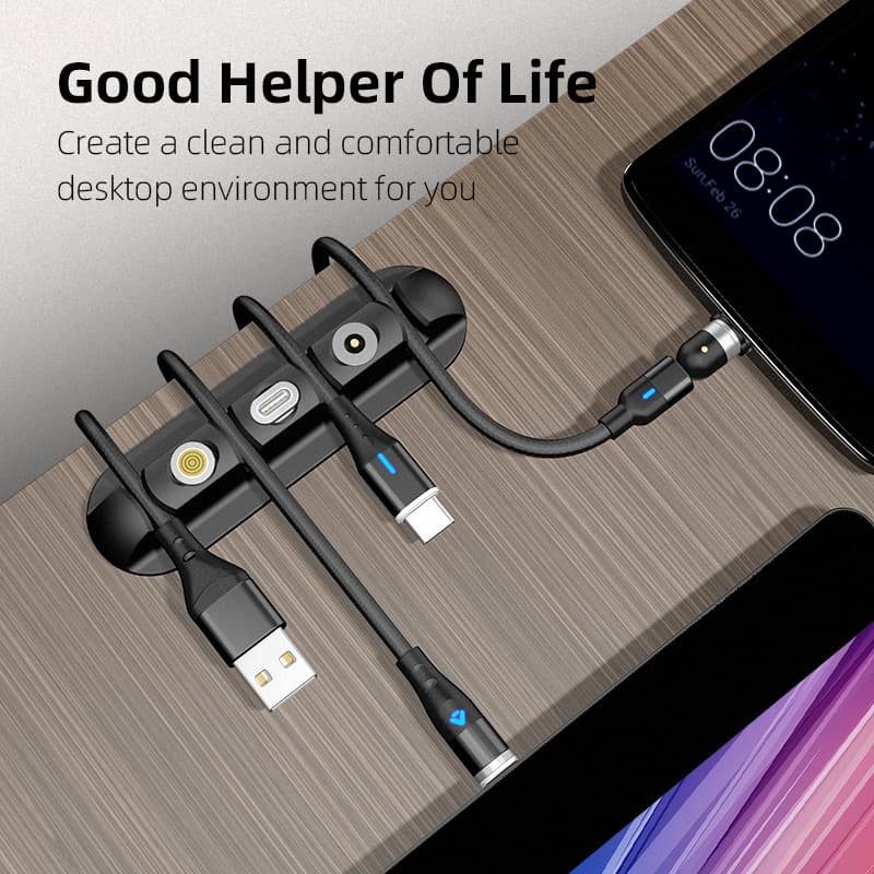 Desktop Charging Magnetic Data Cable Organizer Soft Plastic Creative Gift Storage Fixed Cable Organizer thumbnail 3