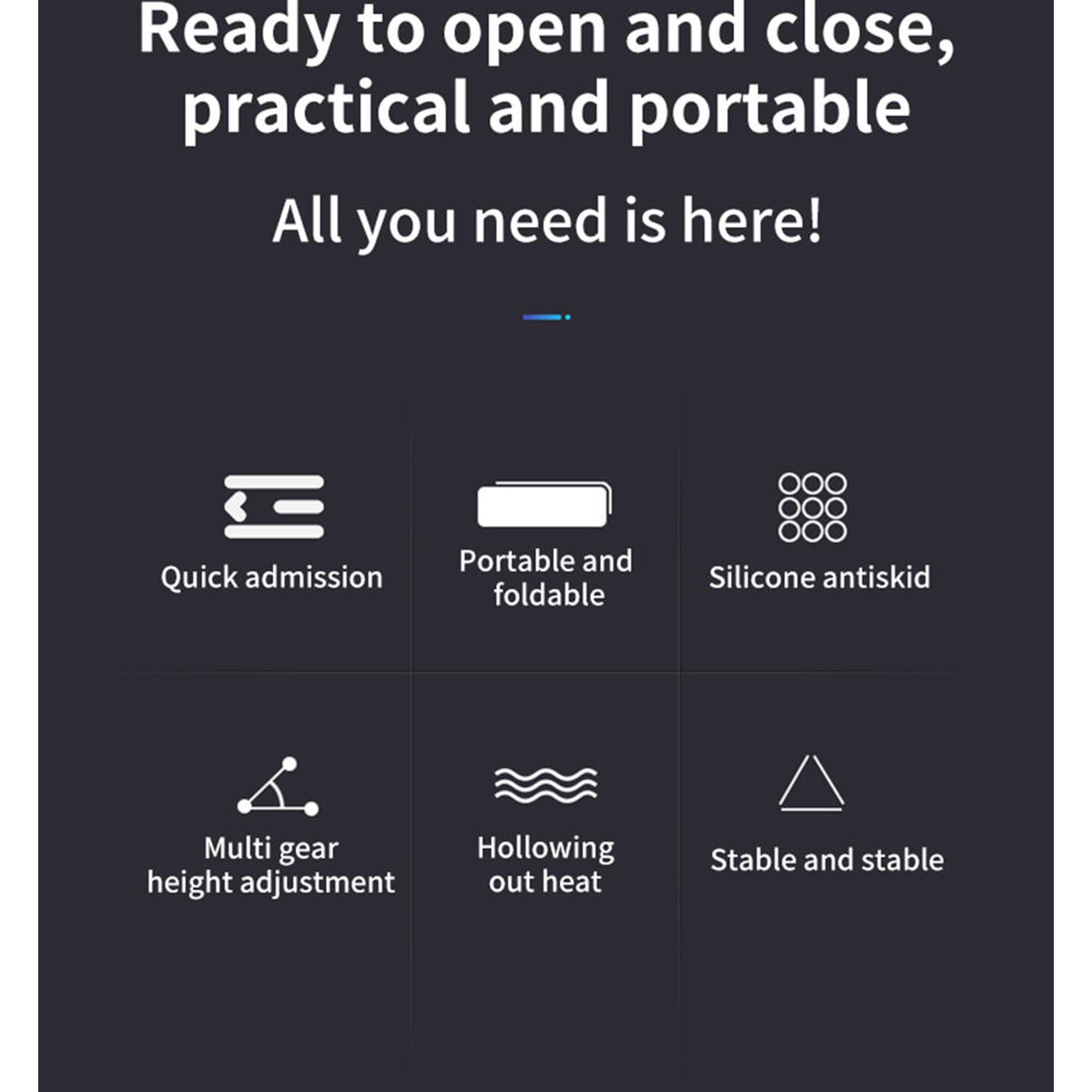 Adjustable Non-slip Laptop Stand Support Holder Base Riser 6 Gears Height Notebook Cooling Stand Portable For 11-17 Inch Tablet thumbnail 8