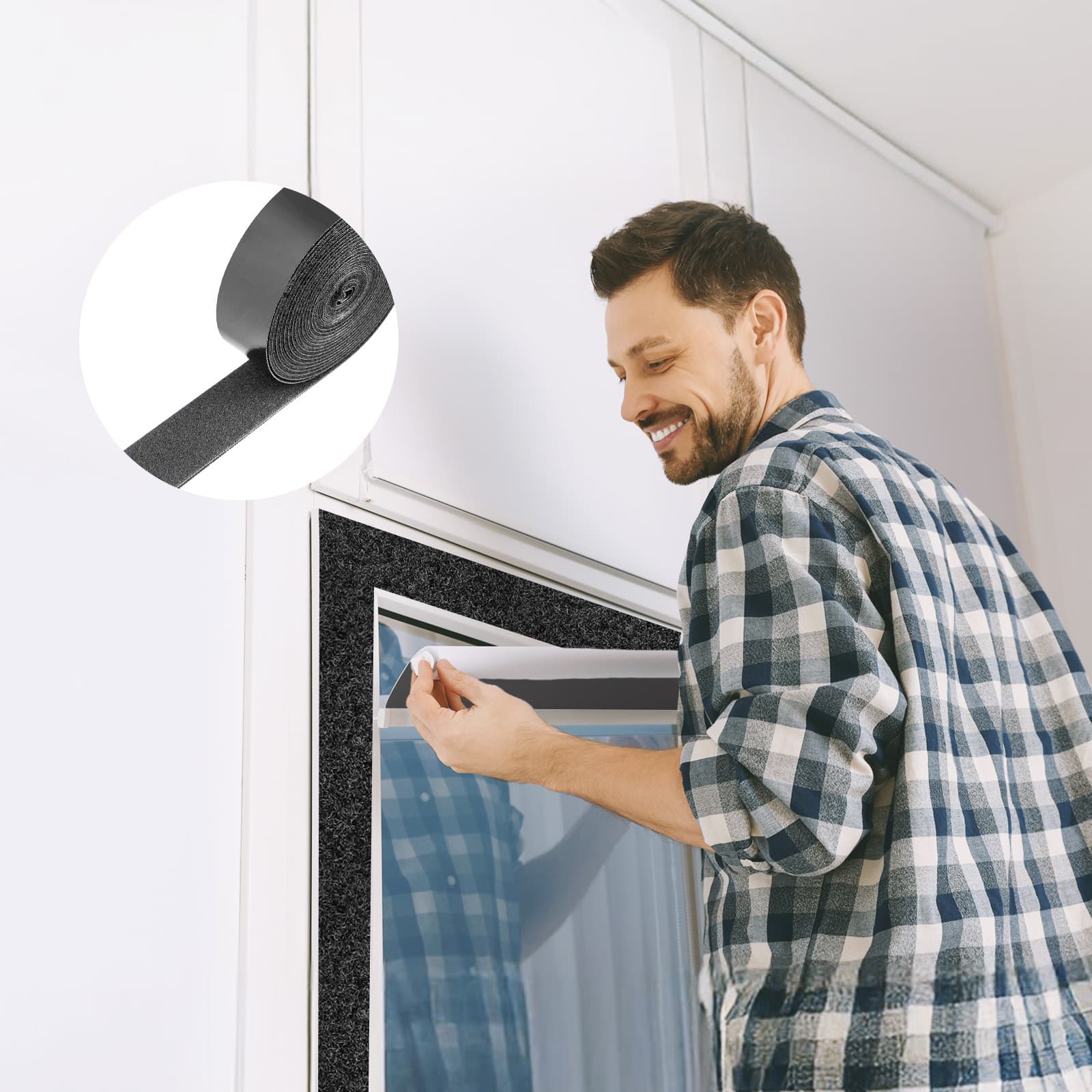 16 Ft X 1.5 In Hook And Loop Tape Nylon Self Adhesive Strips Roll Black thumbnail 3