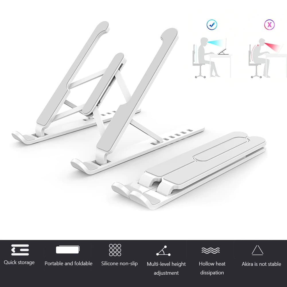 Adjustable Non-slip Laptop Stand Support Holder Base Riser 6 Gears Height Notebook Cooling Stand Portable For 11-17 Inch Tablet thumbnail 2