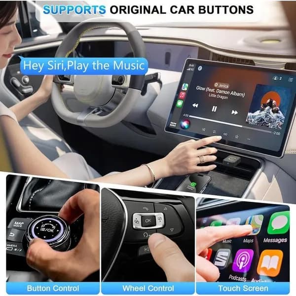 2 In 1 Wireless Apple CarPlay Adapter, For Both Apple And Android,converts Wired To Wireless, Suitable For Factory Wired CarPlay Cars From 2017 thumbnail 6