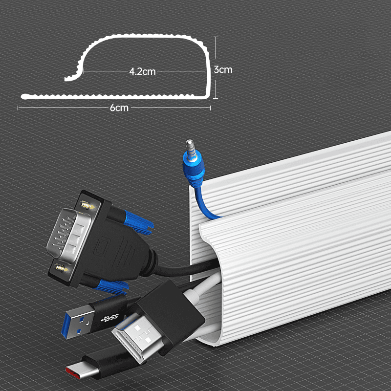 Computer Desk Bottom Cable Management Rack Storage Slot thumbnail 8