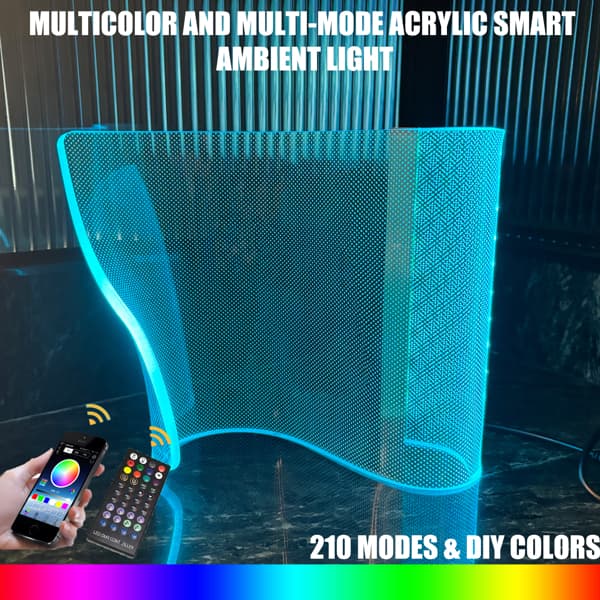 Modern Curved RGB Table Lamp For Bedrooms & Desks - Futuristic Mood Lighting For Game Rooms thumbnail 5