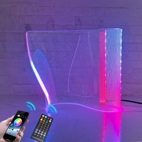 Modern Curved RGB Table Lamp For Bedrooms & Desks - Futuristic Mood Lighting For Game Rooms image 1