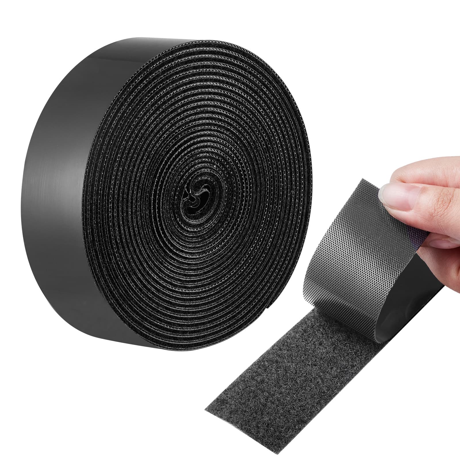 16 Ft X 1.5 In Hook And Loop Tape Nylon Self Adhesive Strips Roll Black thumbnail 7