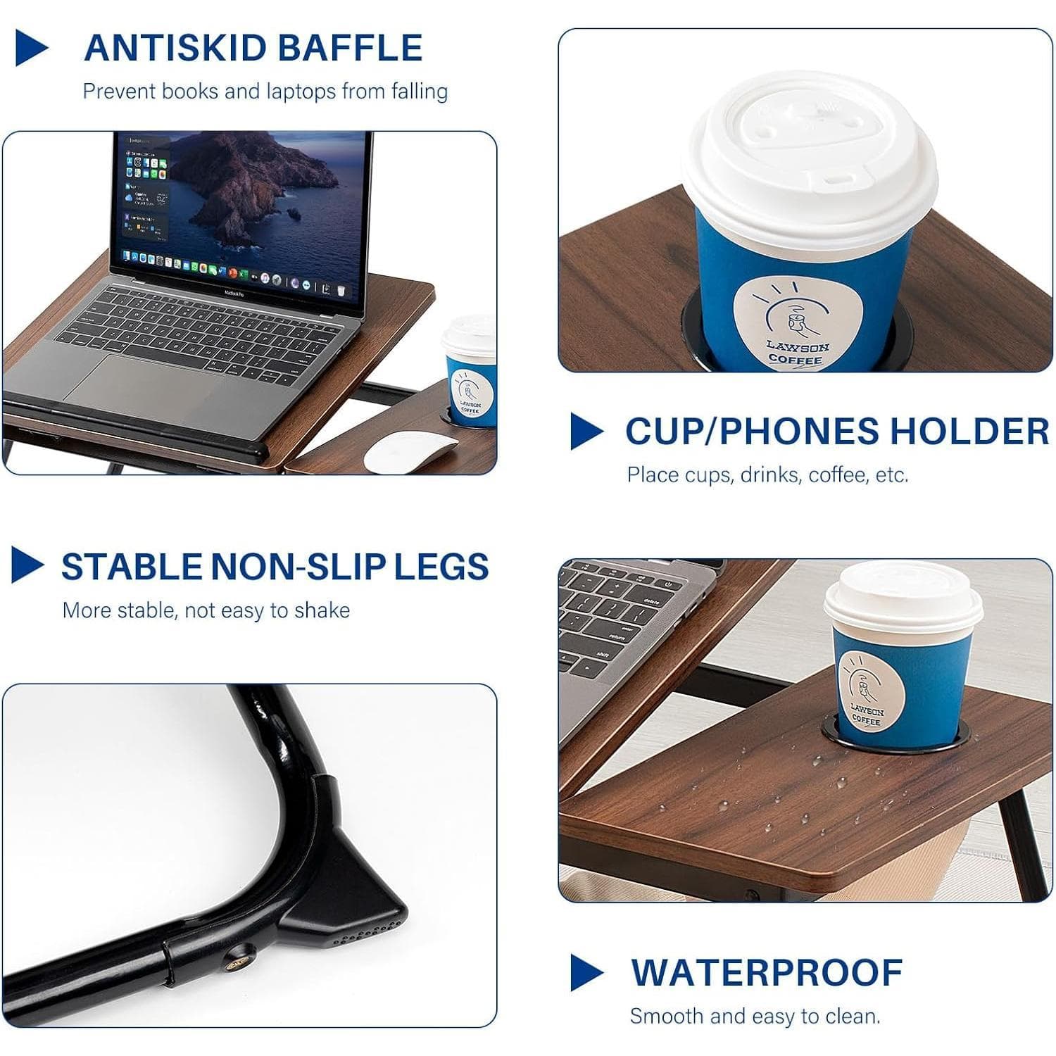 Adjustable Laptop Desk,Bed Computer Desk, Foldable Study Desk, Bedroom, Children's Adjustable Table, Small Coffee Table, Dining Table, Adjustable Solid Wood Writing Desk thumbnail 8