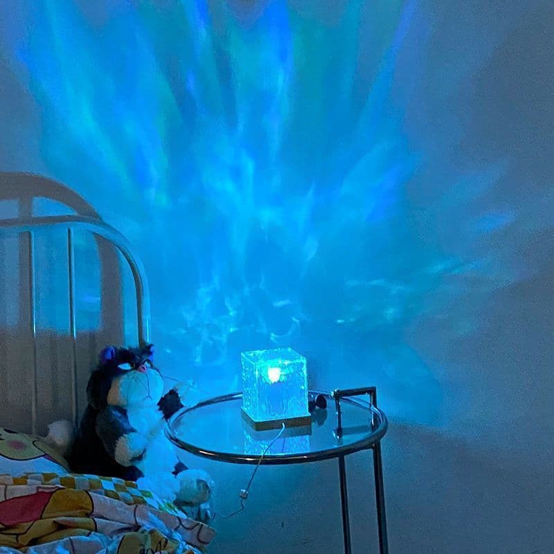 16 Colors LED Water Ripple Ambient Night Light USB Rotating Projection Crystal Table Lamp RGB Dimmable Home Decoration thumbnail 3