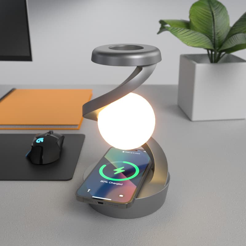 Rotating Moon Desk Lamp With Phone Wireless Charging Sensor Control Table Lamps Decorative Desktop Lamp Small Night Lamp Home Decor thumbnail 2