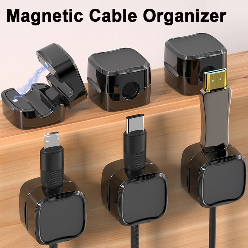 Magnetic Cable Clip Under Desk Cable Management Adjustable Cord Holder Wire Organizer And Cable Management Wire Keeper thumbnail 2
